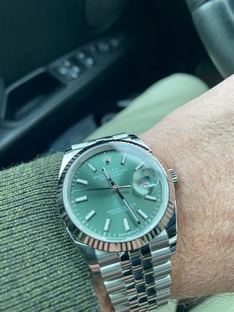 rolex datejust mint green 36 review|rolex datejust 36mm white dial.